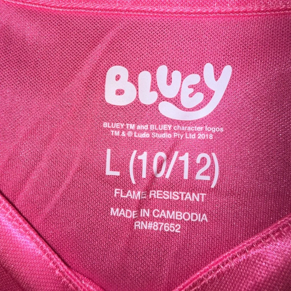 Bluey Nightgown Girls Size 10/12 Pink NEW Character Sleepwear Mesh Foil Gown
